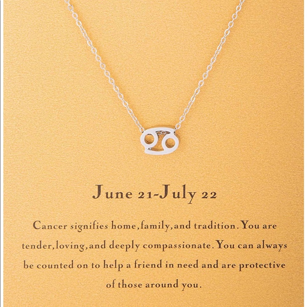 16k gold plated zodiac cancer sign necklace